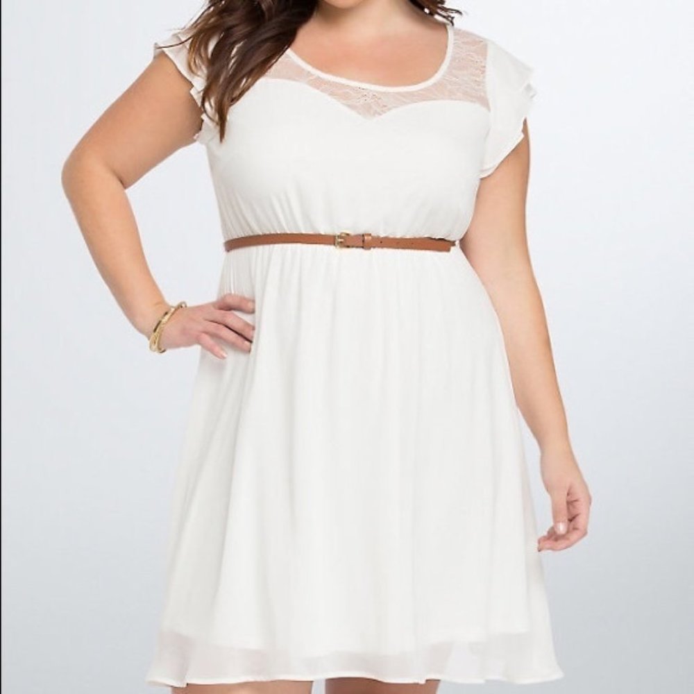 Torrid white lace boho style skater dress size 3